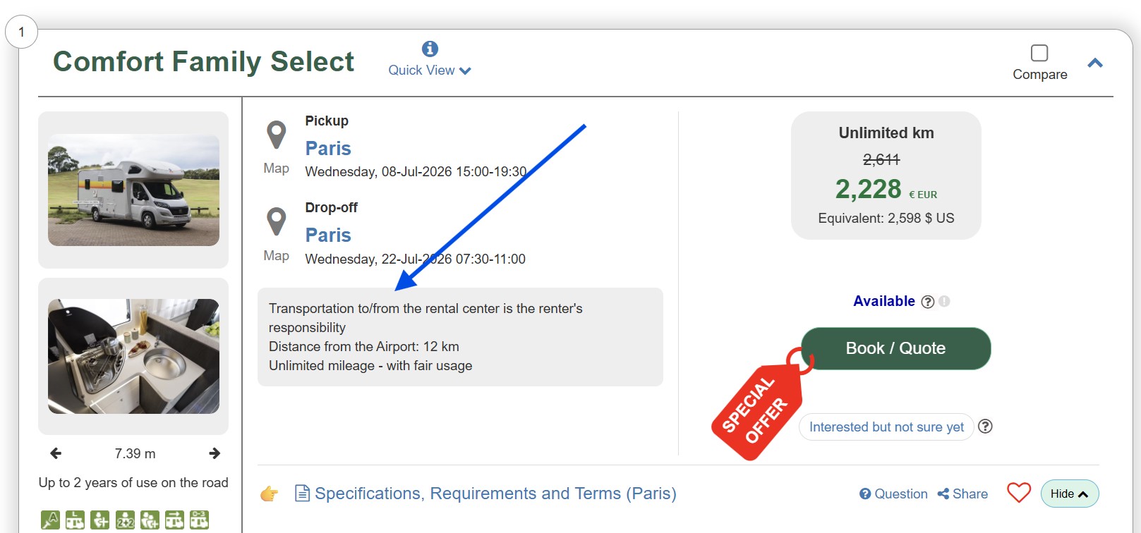 How to get to the Motorhome rental station in overseas with children